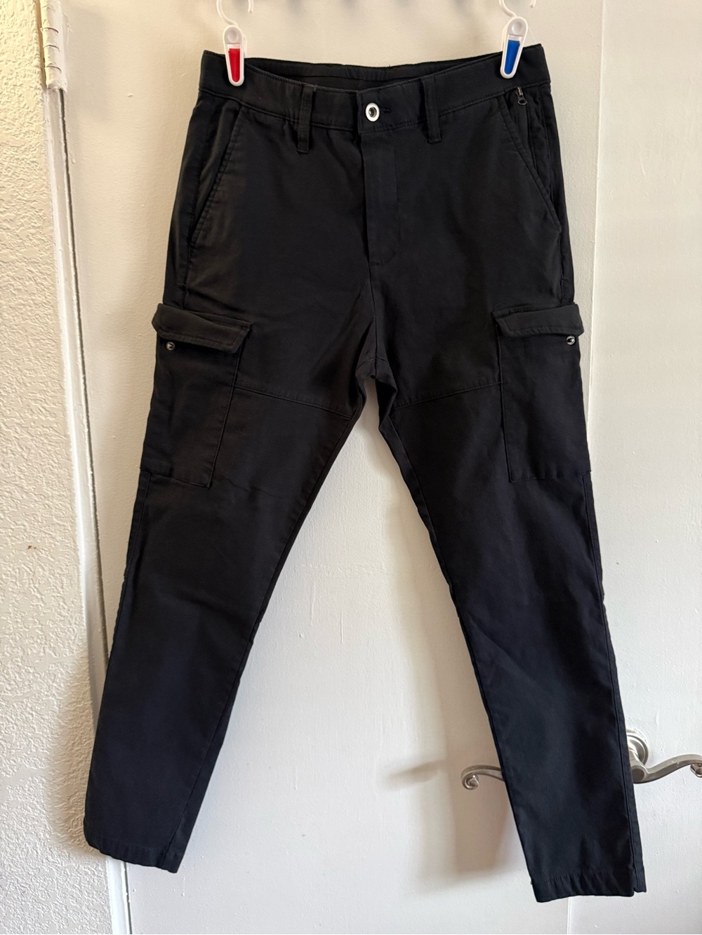 edge Men’s Black Cargo Pants with Side Flap Pockets